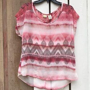 Mudd sheer printed blouse